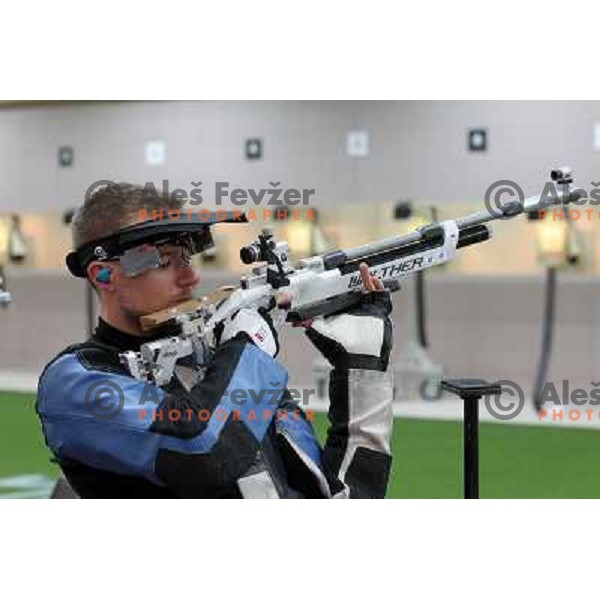 Matt Emmons of USA during practice session in shooting complex of The Royal Artillery Barracks during London 2012 Summer Olympic Games in London, Great Britain on July 26, 2012 