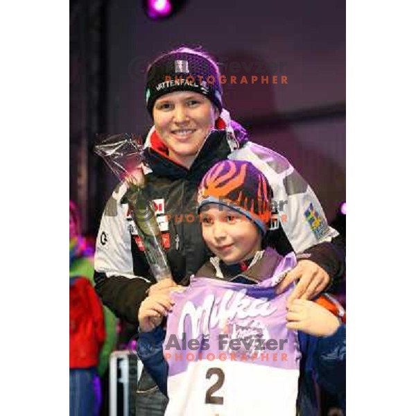 Anja Paerson at draw of starting numbers for 43.Golden Fox Trophy- FIS World Cup slalom Women in Kranjska Gora, Slovenia on 07.01.2007 photo by Ales Fevzer