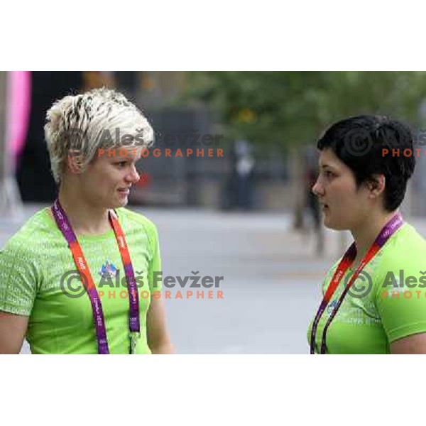 Urska Zolnir and Lucija Polavder of Slovenia judo team during London 2012 Summer Olympic Games, Great Britain on July 27, 2012 