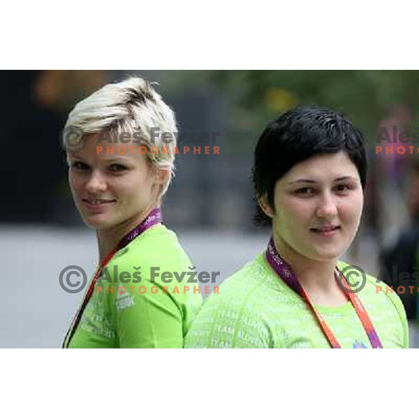 Urska Zolnir and Lucija Polavder of Slovenia judo team during London 2012 Summer Olympic Games, Great Britain on July 27, 2012 