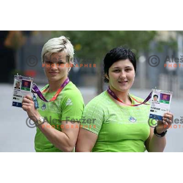 Urska Zolnir and Lucija Polavder of Slovenia judo team during London 2012 Summer Olympic Games, Great Britain on July 27, 2012 