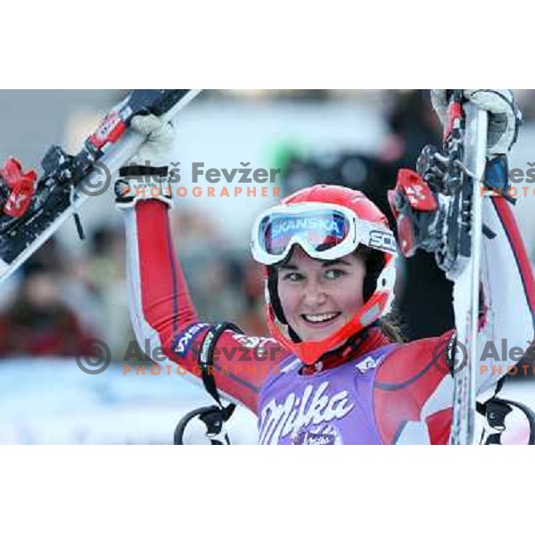 Sarka Zahrobska after second slalom run at 43.Golden Fox Trophy- FIS World Cup Women race in Kranjska Gora, Slovenia on 07.01.2007 photo by Ales Fevzer