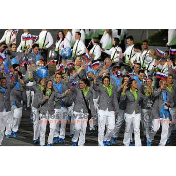 Team Slovenia marching during Opening Ceremony of London 2012 Summer Olympic Games, Great Britain on July 27, 2012 