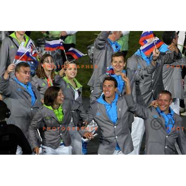 Team Slovenia marching during Opening Ceremony of London 2012 Summer Olympic Games, Great Britain on July 27, 2012 