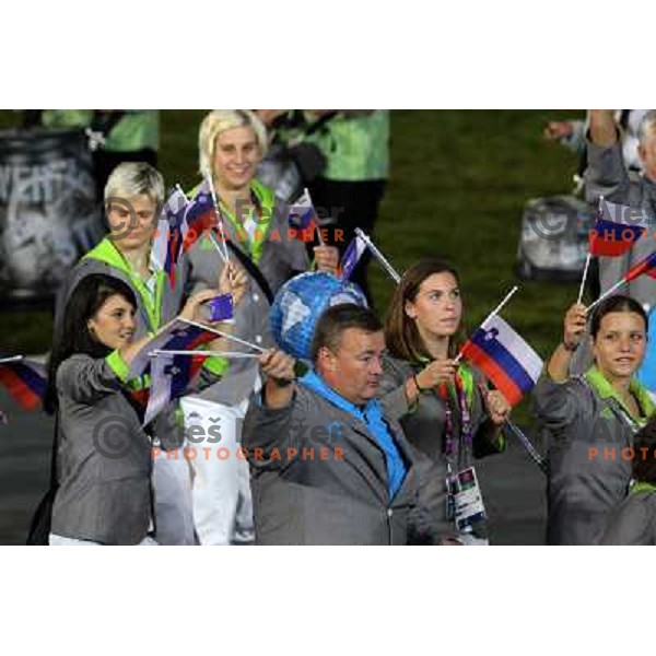 Team Slovenia marching during Opening Ceremony of London 2012 Summer Olympic Games, Great Britain on July 27, 2012 