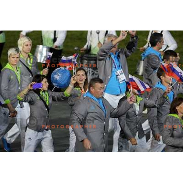 Team Slovenia marching during Opening Ceremony of London 2012 Summer Olympic Games, Great Britain on July 27, 2012 