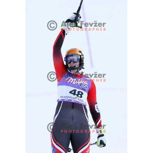 Petra Robnik finishing second slalom run at 43.Golden Fox Trophy- FIS World Cup Women race in Kranjska Gora, Slovenia on 07.01.2007 photo by Ales Fevzer