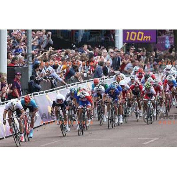 of the men\'s Cycling road race 249.5 km during London 2012 Summer Olympic Games, Great Britain on July 28, 2012 