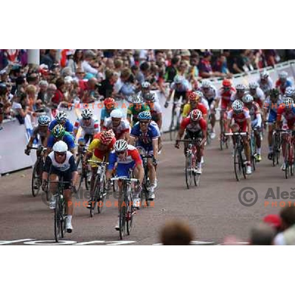 of the men\'s Cycling road race 249.5 km during London 2012 Summer Olympic Games, Great Britain on July 28, 2012 
