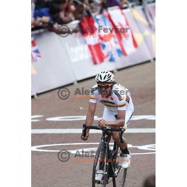Gioberto Uran Uran of Colombia at the men\'s Cycling road race 249.5 km during London 2012 Summer Olympic Games, Great Britain on July 28, 2012 