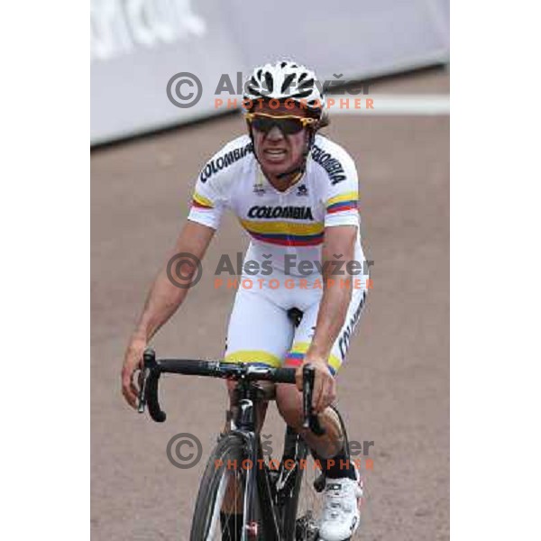 Gioberto Uran Uran of Colombia at the men\'s Cycling road race 249.5 km during London 2012 Summer Olympic Games, Great Britain on July 28, 2012 