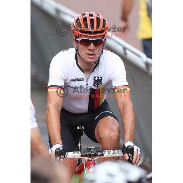 Bert Grabsch (GER) at the men\'s Cycling road race 249.5 km during London 2012 Summer Olympic Games, Great Britain on July 28, 2012 