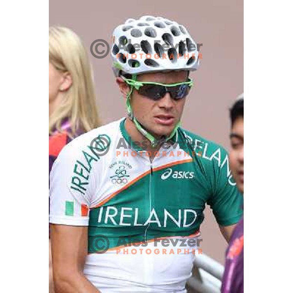Nicolas Roche (IRL) at the men\'s Cycling road race 249.5 km during London 2012 Summer Olympic Games, Great Britain on July 28, 2012 