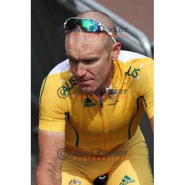Stuart O\'Grady (AUS) at the men\'s Cycling road race 249.5 km during London 2012 Summer Olympic Games, Great Britain on July 28, 2012 