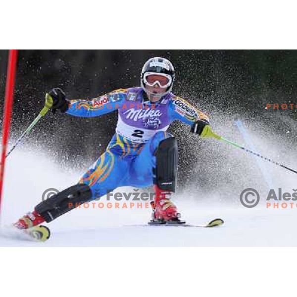 Anja Paerson at first slalom run at 43.Golden Fox Trophy- FIS World Cup Women race in Kranjska Gora, Slovenia on 07.01.2007 photo by Ales Fevzer