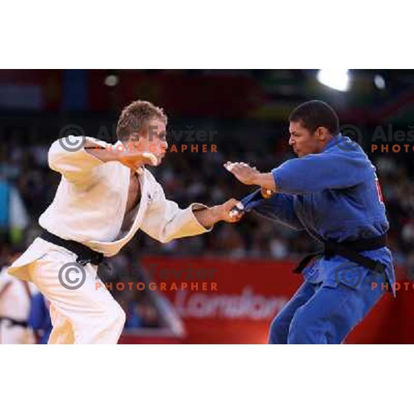 Rok Draksic of Slovenia fights with Ricardo Valderrama in men\'s judo -66 kg tournament at London 2012 Summer Olympic games, Great Britain on July 29, 2012 