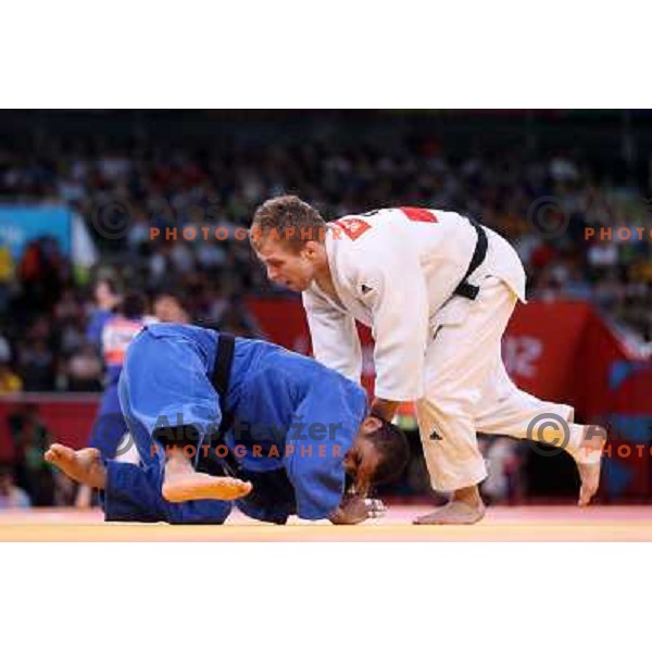 Rok Draksic of Slovenia fights with Ricardo Valderrama in men\'s judo -66 kg tournament at London 2012 Summer Olympic games, Great Britain on July 29, 2012 