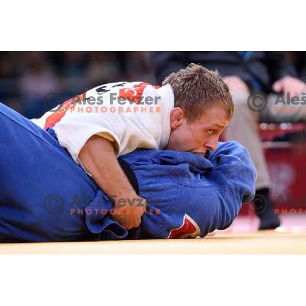 Rok Draksic of Slovenia fights with Ricardo Valderrama in men\'s judo -66 kg tournament at London 2012 Summer Olympic games, Great Britain on July 29, 2012 