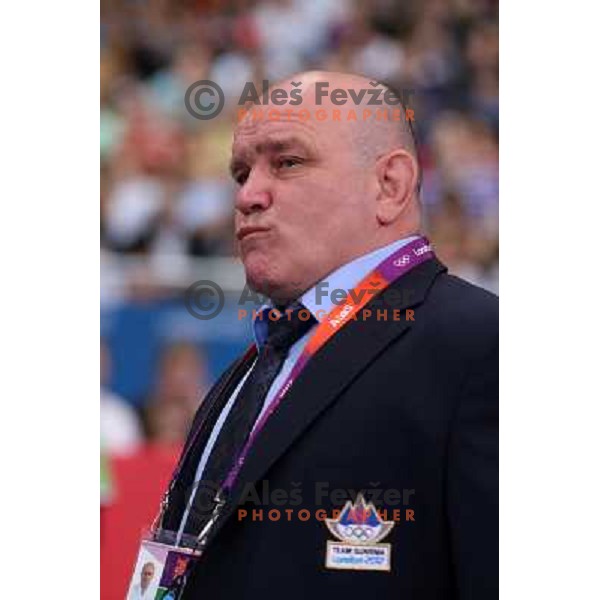 Coach Miran Fabjan of Slovenia during men\'s judo tournament at London 2012 Summer Olympic games, Great Britain on July 29, 2012 