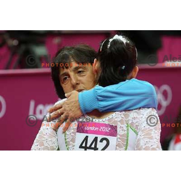 Coach Lyudmyla Korolenko of Slovenia at Artistic Gymnastics Women\'s Qualification in North Greenwich Arena at London 2012 Summer Olympic games, Great Britain on July 29, 2012 