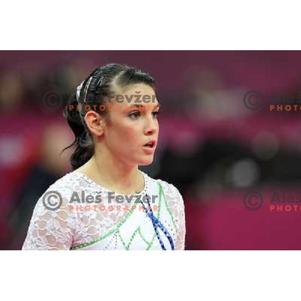 Sasa Golob of Slovenia at Artistic Gymnastics Women\'s Qualification in North Greenwich Arena at London 2012 Summer Olympic games, Great Britain on July 29, 2012 