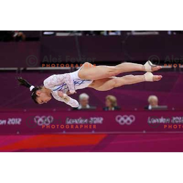 Sasa Golob of Slovenia at Artistic Gymnastics Women\'s Qualification in North Greenwich Arena at London 2012 Summer Olympic games, Great Britain on July 29, 2012 
