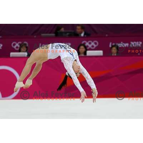 Sasa Golob of Slovenia at Artistic Gymnastics Women\'s Qualification in North Greenwich Arena at London 2012 Summer Olympic games, Great Britain on July 29, 2012 