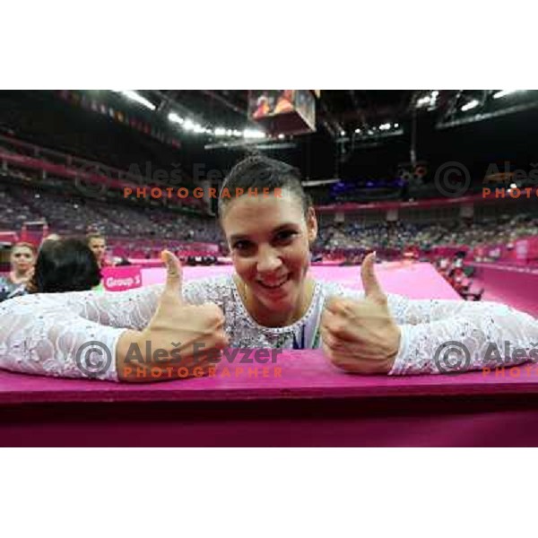 Sasa Golob of Slovenia at Artistic Gymnastics Women\'s Qualification in North Greenwich Arena at London 2012 Summer Olympic games, Great Britain on July 29, 2012 