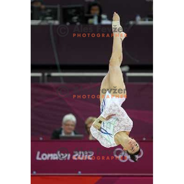 Sasa Golob of Slovenia at Artistic Gymnastics Women\'s Qualification in North Greenwich Arena at London 2012 Summer Olympic games, Great Britain on July 29, 2012 