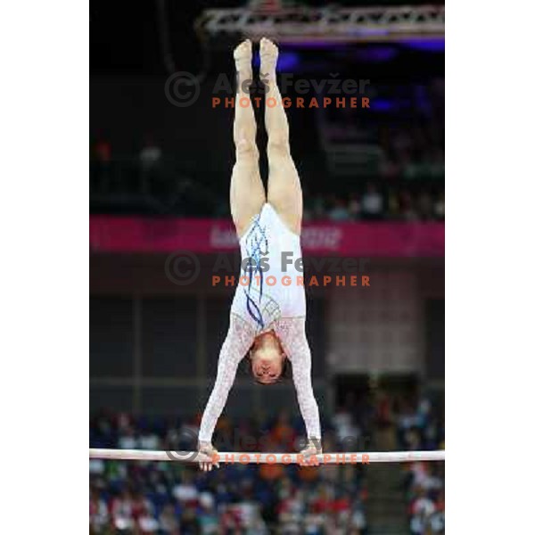 Sasa Golob of Slovenia at Artistic Gymnastics Women\'s Qualification in North Greenwich Arena at London 2012 Summer Olympic games, Great Britain on July 29, 2012 