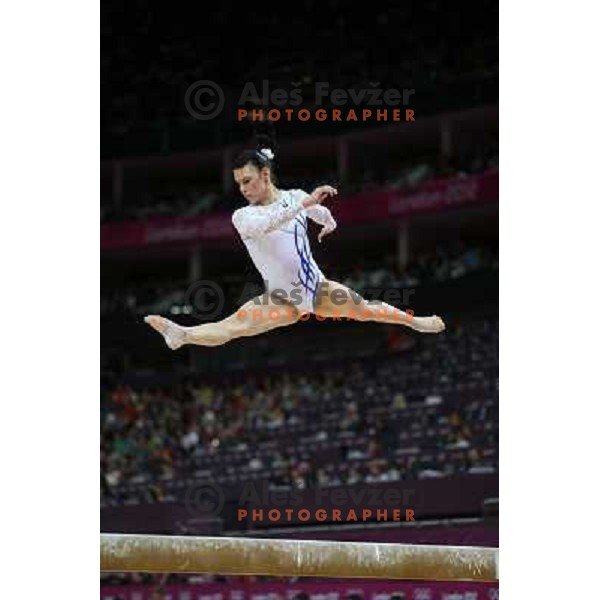 Sasa Golob of Slovenia at Artistic Gymnastics Women\'s Qualification in North Greenwich Arena at London 2012 Summer Olympic games, Great Britain on July 29, 2012 