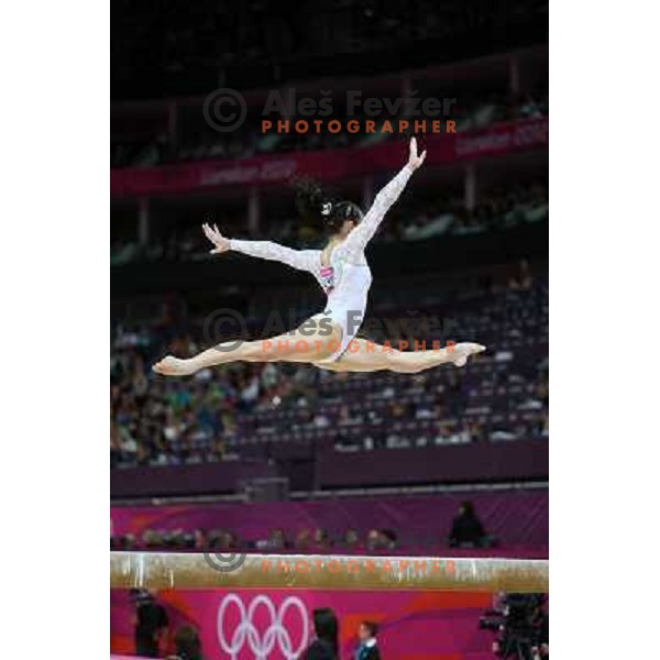 Sasa Golob of Slovenia at Artistic Gymnastics Women\'s Qualification in North Greenwich Arena at London 2012 Summer Olympic games, Great Britain on July 29, 2012 