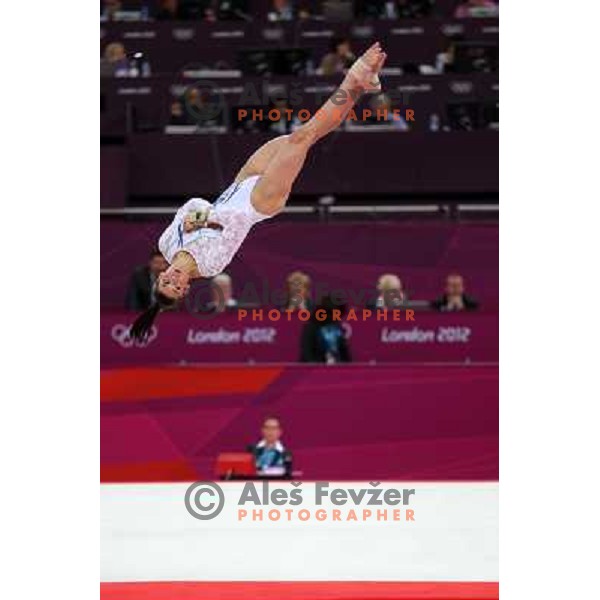 Sasa Golob of Slovenia at Artistic Gymnastics Women\'s Qualification in North Greenwich Arena at London 2012 Summer Olympic games, Great Britain on July 29, 2012 