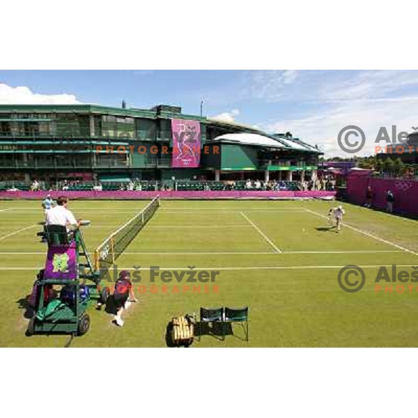 Blaz Kavcic at tennis tournament in Wimbledon during London 2012 Summer Olympic Games, Great Britain on July 30, 2012 