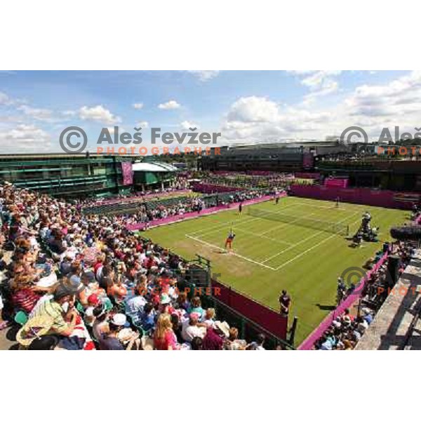 tennis tournament in Wimbledon during London 2012 Summer Olympic Games, Great Britain on July 30, 2012 