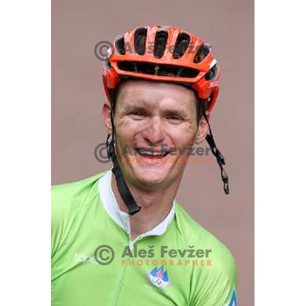Grega Bole of Slovenia at the finish of Men\'s Road race (249.5 km) during London 2012 Summer Olympic Games, Great Britain on July 28, 2012 