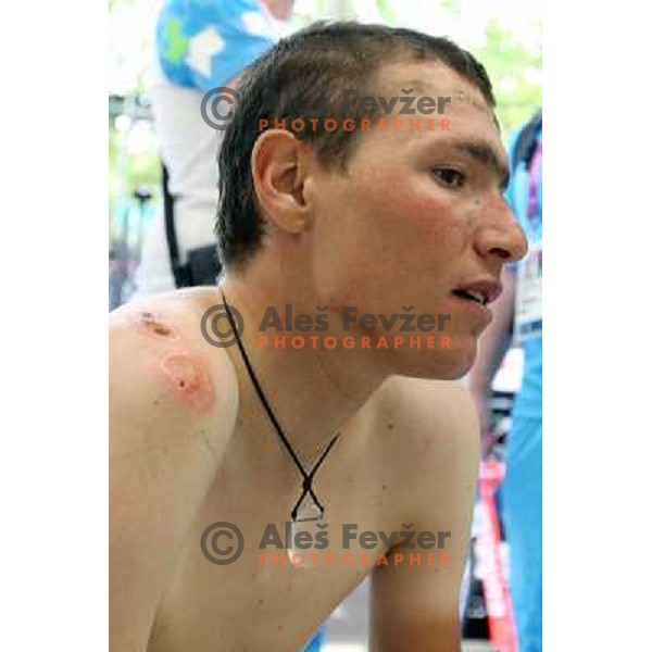 Jani Brajkovic of Slovenia after the Men\'s Road race (249.5 km) during London 2012 Summer Olympic Games, Great Britain on July 28, 2012 