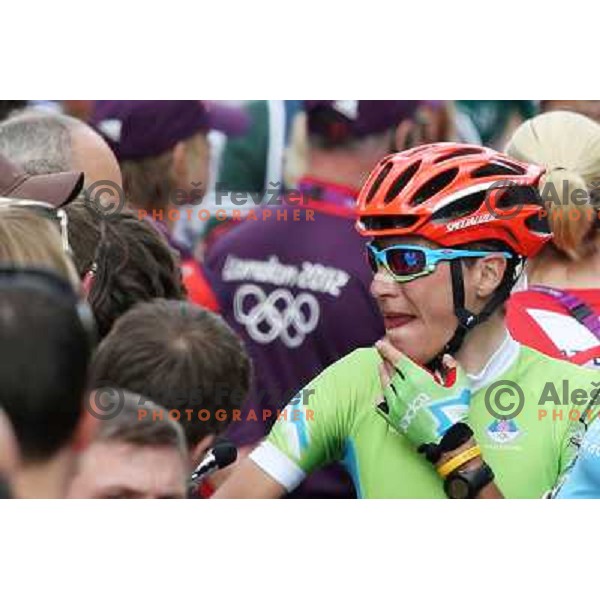 Jani Brajkovic of Slovenia at the finish of Men\'s Road race (249.5 km) during London 2012 Summer Olympic Games, Great Britain on July 28, 2012 
