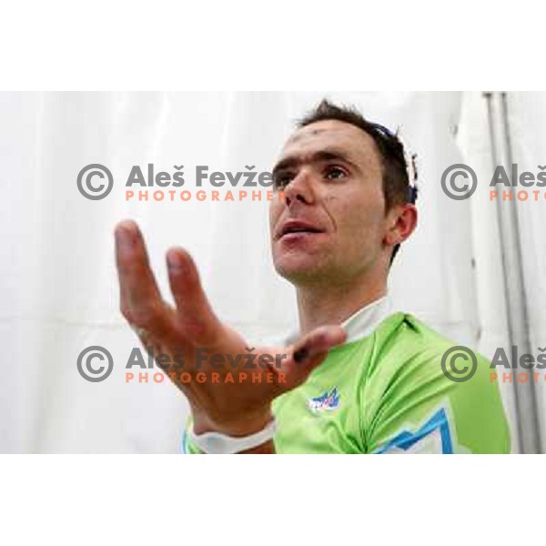 Borut Bozic of Slovenia after the Men\'s Road race (249.5 km) during London 2012 Summer Olympic Games, Great Britain on July 28, 2012 