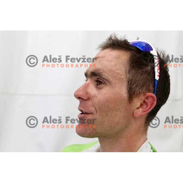 Borut Bozic of Slovenia after the Men\'s Road race (249.5 km) during London 2012 Summer Olympic Games, Great Britain on July 28, 2012 