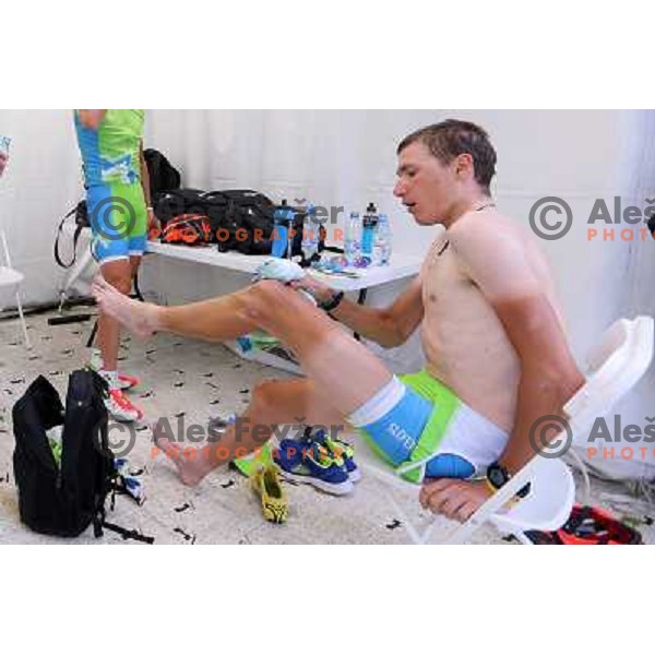Jani Brajkovic of Slovenia after the Men\'s Road race (249.5 km) during London 2012 Summer Olympic Games, Great Britain on July 28, 2012 