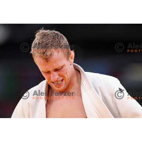 Rok Draksic of Slovenia lost in second round of -66 kg judo tournament to Miklos Ungvari of Hungary in Excel exhibition centre during London 2012 Summer Olympic Games, Great Britain on July 29, 2012 
