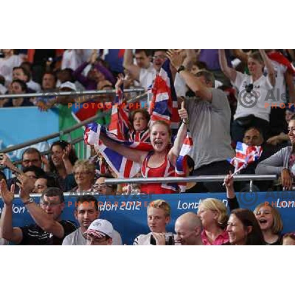 British fans at judo tournament in Excel exhibition centre during London 2012 Summer Olympic Games, Great Britain on July 29, 2012 