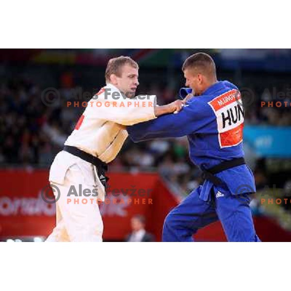 Rok Draksic of Slovenia lost in second round of -66 kg judo tournament to Miklos Ungvari of Hungary in Excel exhibition centre during London 2012 Summer Olympic Games, Great Britain on July 29, 2012 