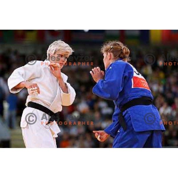 Ursla Zolnir of Slovenia fights in first round of -63 kg judo tournament in Excel exhibition centre during London 2012 Summer Olympic Games, Great Britain on July 31, 2012 