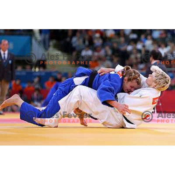 Ursla Zolnir of Slovenia fights in first round of -63 kg judo tournament in Excel exhibition centre during London 2012 Summer Olympic Games, Great Britain on July 31, 2012 
