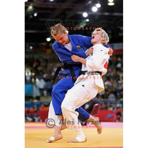 Ursla Zolnir of Slovenia fights in first round of -63 kg judo tournament in Excel exhibition centre during London 2012 Summer Olympic Games, Great Britain on July 31, 2012 
