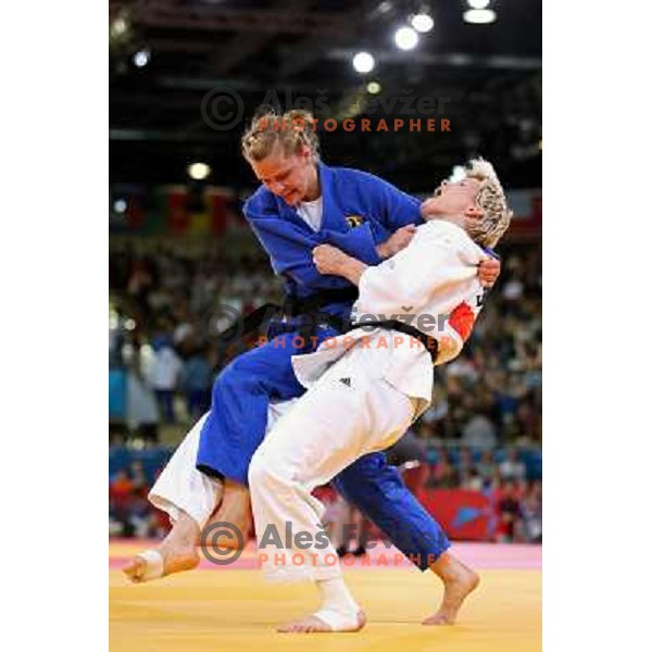 Ursla Zolnir of Slovenia fights in first round of -63 kg judo tournament in Excel exhibition centre during London 2012 Summer Olympic Games, Great Britain on July 31, 2012 