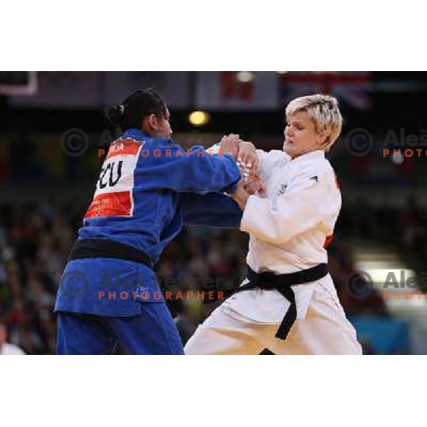 Urska Zolnir of Slovenia fights in second round of -63 kg judo tournament in Excel exhibition centre during London 2012 Summer Olympic Games, Great Britain on July 31, 2012 