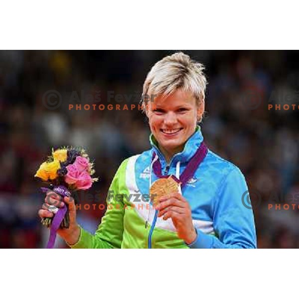 Urska Zolnir of Slovenia, Olympic gold medalist in women\'s judo category -63 kg at London 2012 Olympic Games on July 31, 2012 